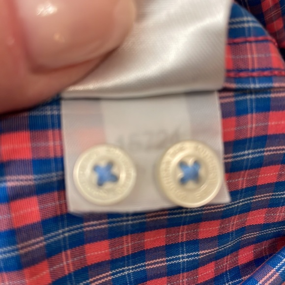 Southern Tide Men’s Cotton Button Down Sports Shirt. Blue/Red Plaid. XL. EUC. - Picture 7 of 8